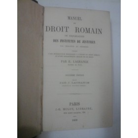 MANUEL DE  DROIT ROMAIN   -  E. LAGRANGE
